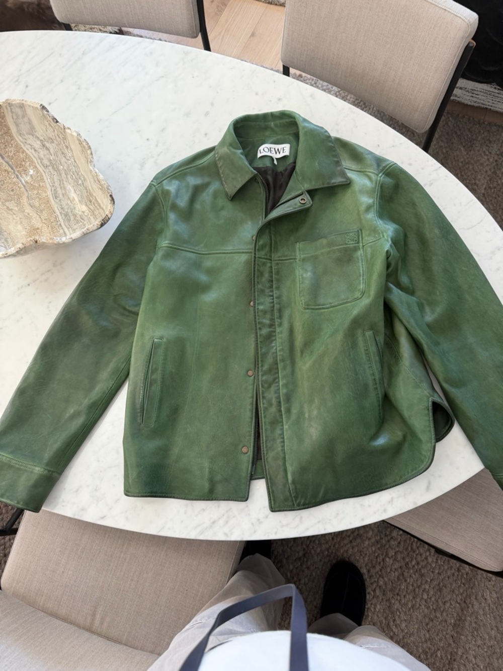 Loewe Men’s Leather Workwear Jacket